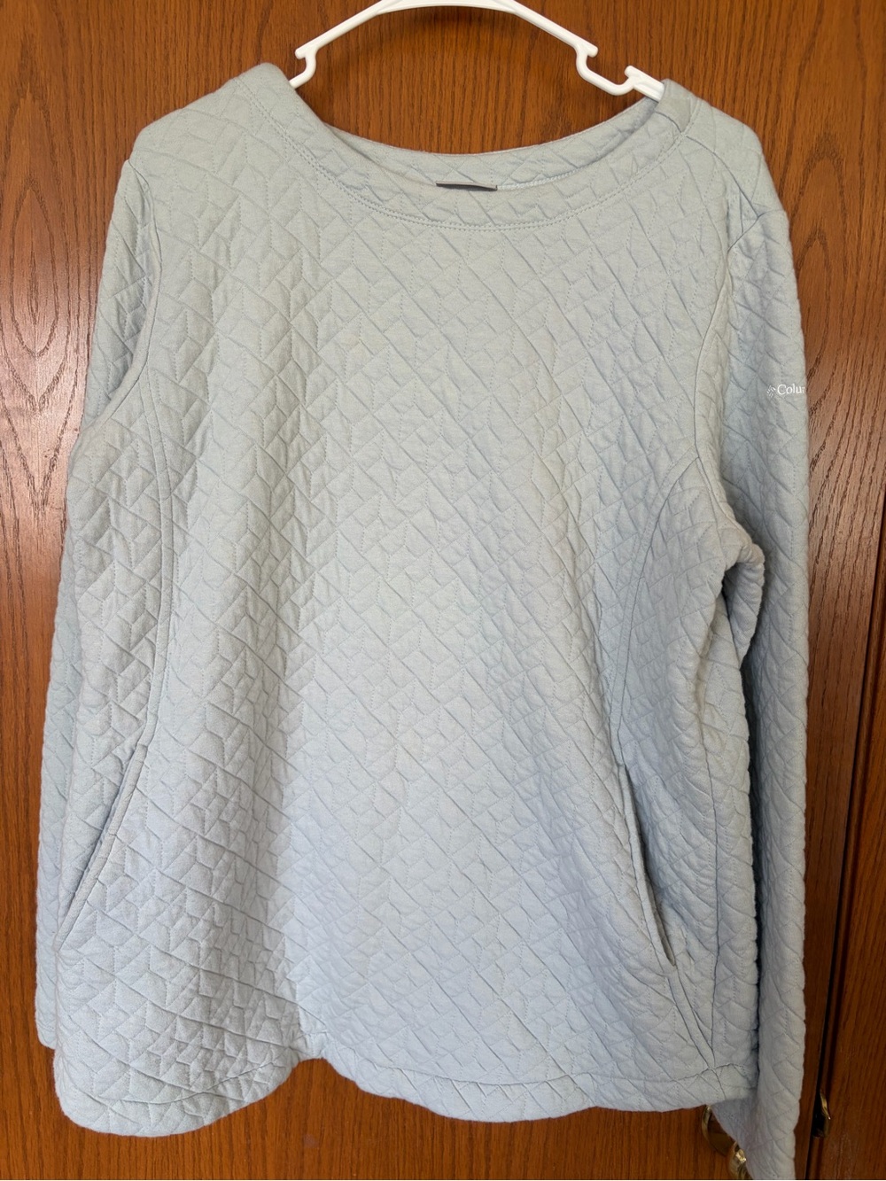 Columbia Quilted Long-Sleeve Pullover - Light Gray